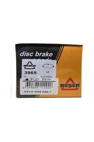 Beşer 3965 Ön Fren Balatası Daily Iii 3.5 Ton 2.3-3.0 06-