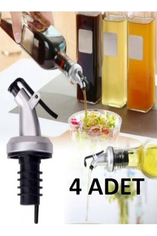 4adet Yağdanlık Ucu Sosluk Şise Servis Damlatma Şişe Ucu Tapası Tıpası Metalik Diğer