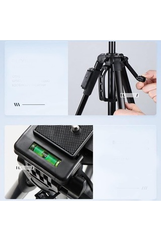 Tripod Bluetooth Kumandalı Şarjlı Kalın Sağlam Aliminyum Kalın Gövdeli Profesyonel Telefon Tutucu Çantalı 150 C Diğer