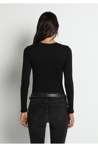 Colin's Colins Slim Fit Yuvarlak Yaka Düz Kadın Siyah Uzun Kol Tişört Cl1081871 Q1.v2 Blk