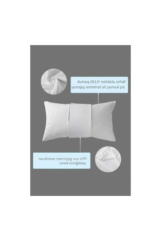 Su Geçirmez Yastık Alezi - 2'li Set, %100 Pamuk, 50x70 Cm Açık Indigo