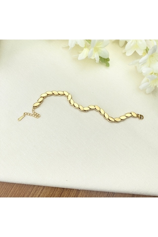 Arpa Bileklik Yüksek Kalite 316 L Paslanmaz Çelik Gold 17,5 + 3 Cm