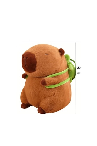 Sevimli Kapibara Sırt Çantalı İthal Oyuncak Peluş 33 Cm Çok Renkli