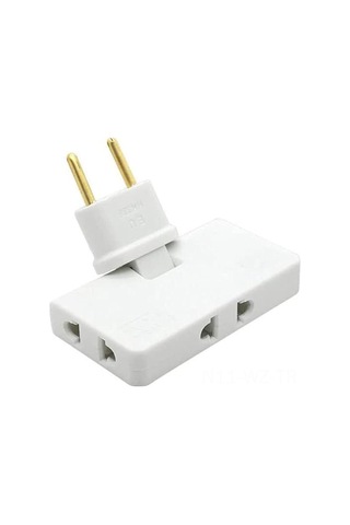 Wezone Düz Tasarım 3 Çıkışlı Soket Adaptörü 180 Derece Döner Başlı Ev Ve Seyahat İçin Güvenli Elektrik Konvertörü Beyaz