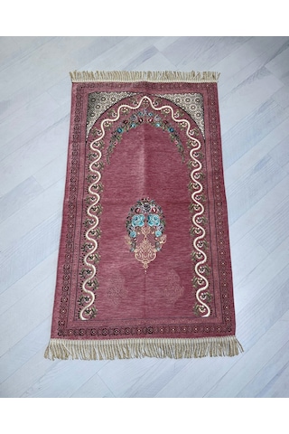 Kadife Astarlı Seccade Ve Kristal Tesbih Özel Kutulu Lüks Hediyelik Çeyizlik Set Pembe