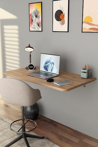 Katlanabilir Duvara Monte Masa - 50x90 Cm Ofis, Ev Çalışma Masası Atlantik Çam