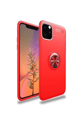 Apple iPhone Uyumlu Uyumlu 11 Pro Kılıf Range Yüzüklü Silikon - Kırmızı