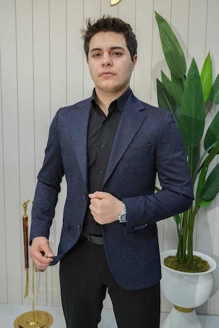 Bys Beystil Sivri Yaka Lacivert Ceket 416 - Slim Fit