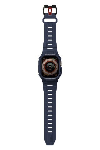 Watch Ultra 49mm Uyumlu 2in1 Tpu Kasa Koruyuculu Silikon Kordon Skinarma Mecha Lacivert Lacivert