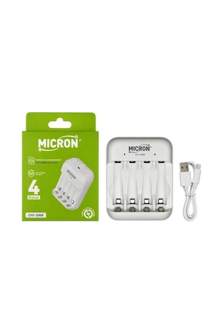 Micron Aa Aaa Pil Şarj Cihazı 4 Yuvalı Type-c Ni-cd Ni-mh Şarj Aleti Ch1-206b