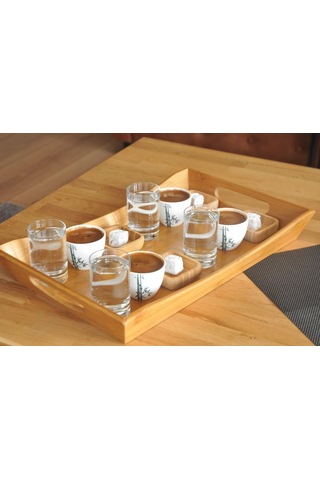 Bambu Favoritte Ahşap Servis Tepsisi, 43x27x5,3 Cm, Büyük Boy Çok Renkli