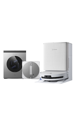 Ecovacs T90 Omni Robot Süpürge + W3 Omni Cam Silme Robotu 2'li Temizlik Seti Beyaz