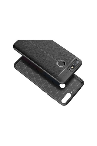Huawei Y7 2018 Kılıf Deri Tarzı Niss Silikon Case