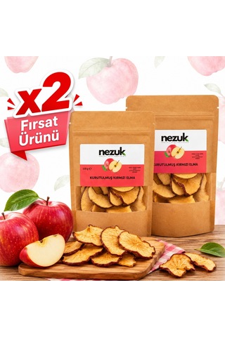 Nezuk Güneş Enerjisiyle Kurutulmuş Doğal Kırmızı Elma 2 x 100 G