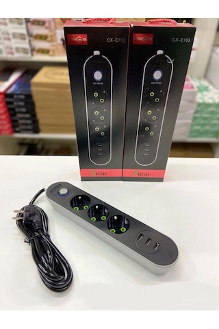 Akım Koruyuculu 3usb Port Hızlı Şarjlı 3lü Priz-430 0