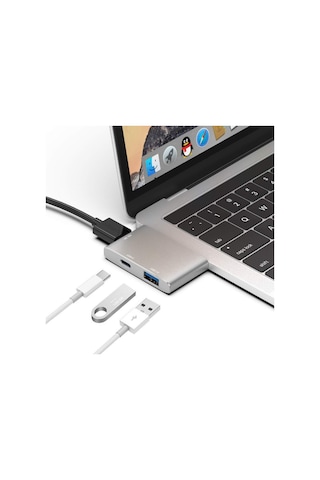 Apple Uyumlu MacBook Dual Usb-c Hub 4k Hdmı Usb 3.0 Pd Şarj Destekli Alüminyum Çoklayıcı