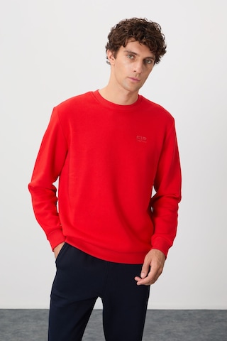 Air Jones Tommy Life Omar Fiesta Şardonlu Erkek Sweatshirt - 88137 Kırmızı