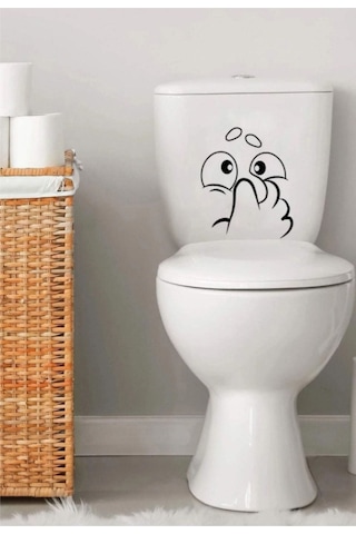 Dekoratif Sevimli Koku Klozet Kapağı Banyo Wc Sticker 24x21 Cm