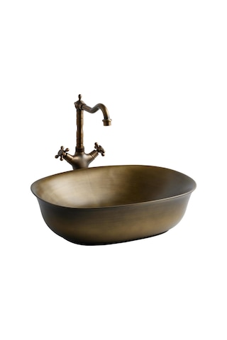Eh-4600br Tezgah Üstü Lavabo Bronz Beyaz