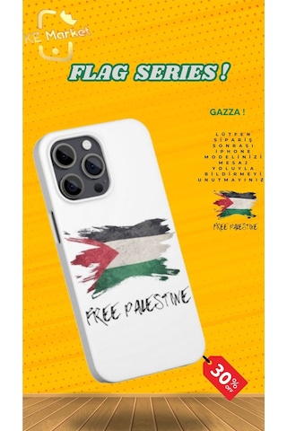 Apple Uyumlu iPhone Flag Series Gazze Tüm Modellere Kılıf 678x111213141516 Plus