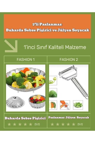 2'li Meyve Sebze Soyacağı Jülyen Ve Sebze Pişirici