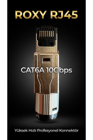 Roxy Rj45 Cat6a Profesyonel Konnektör Yüksek Hızlı Metal Kasa