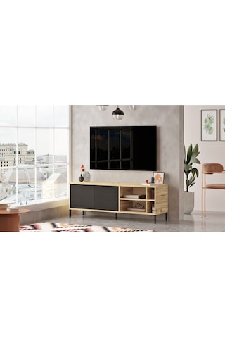Arya 140cm Tv Ünitesi Sehpası Metal Ayaklı 140cm Keçe-siyah Ary8-kl Keçe - Siyah