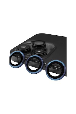 Cosmotex Newface Apple iPhone Uyumlu 15 Pro Max Raze Metal Kamera Lens - Lacivert