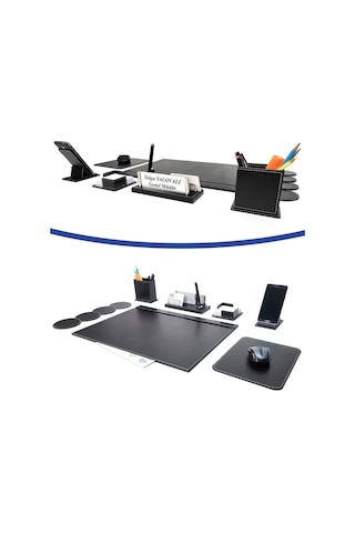 Prozenis Gedikpaşa Siyah Renk Isimlikli Deri Sümen Takımı 7 Parça