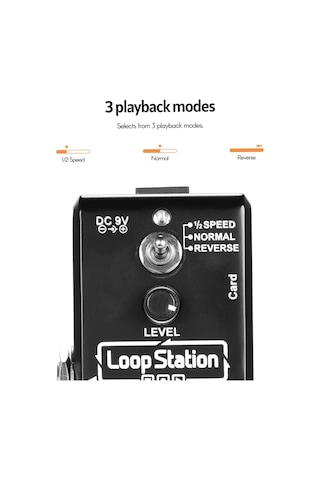 Ammoon Loop Station Mini Gitar Looper Efekt Pedalı I7093b
