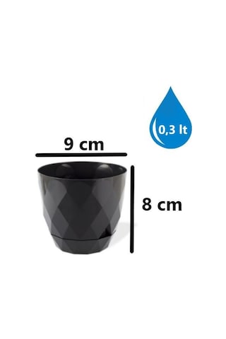 Omnipazar Krs-450 Yakamoz Tabaklı Plastik Saksı Takımı 0.3 Litre No 0 Antrasit 116