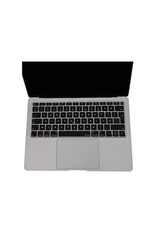 Macbook Air 13 Retina Türkçe F Klavye Koruyucu A1932 A2179 A2337 M1 2018-2020 Uyumlu Silikon Keyboard Cover Touch Id Siyah Siyah