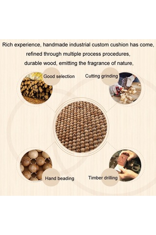 44x44cm Yaz Araba Saf Ahşap Boncuk Kare Koltuk Minderi Kırmızı