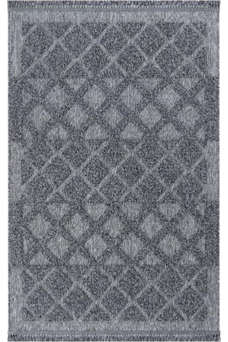 Çam Halı Enti Halı Togo 7512 Antrasit Geometrik Desenli Makine Halısı