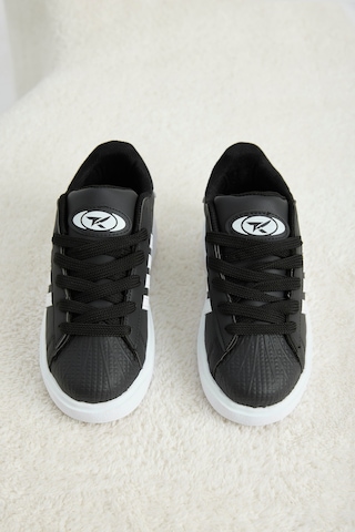 Tonny Black Rahat Kalıp Nefes Alabilen Bağcıklı Sneaker Çocuk Unisex Siyah Beyaz Sneaker Tbtmkd070 Siyah - Beyaz