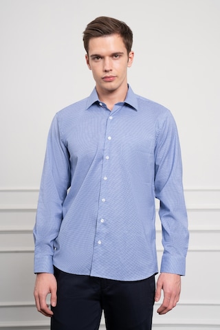 Morven Erkek Lacivert Pamuk Trend Regular Fit Sert Yaka Gömlek 25mc004037200 Lacivert Lacivert