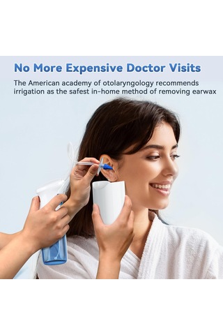 Suofeng Ev İçi Kulak Yıkama Aleti: Manuel Basma İle Su Akışı Kontrolü, Kulak Kehribarını Nazikçe Temizle, Tüm Aile Üyeleri İçin Kullanımı Kolay Beyaz