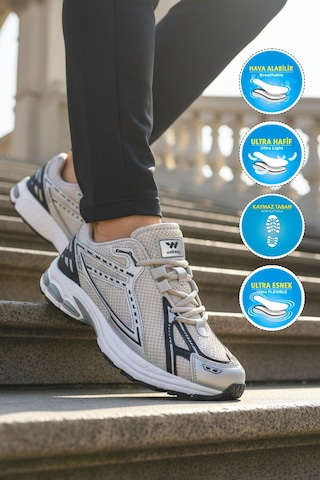 Walkway Buz Fileli Hafif Hava Alabilen Erkek Spor Ayakkabı 1505 Ruth M Buz-gri
