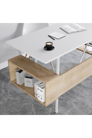 Irony Maxi Ofis Masası Beyaz Meşe