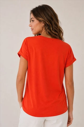Fashion Friends Bisiklet Yaka Kadın Bluz 26y0194k1 Nar Çiçeği