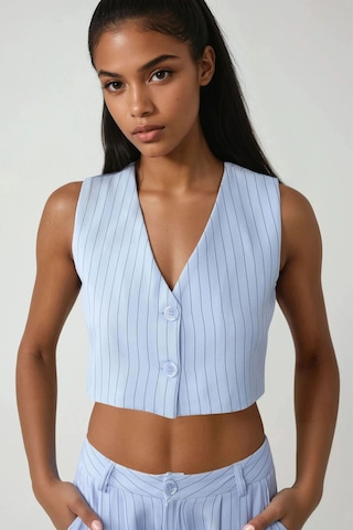 Hiccup Pika Collection Fitted Striped Crop Yelek Bebek Mavisi