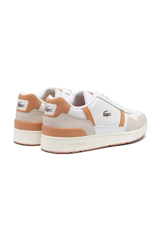 Lacoste T-clip Leather Mens Sneaker Hakiki Deri Günlük Spor Ayakkabı Beyaz Beyaz