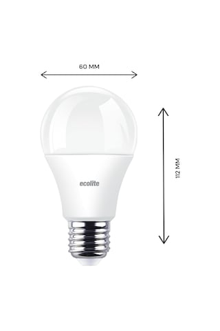 Ecolite 12w Led Ampul 3'lü Paket / 1521 Lümen, 6500k Beyaz Işık, 100w Eşdeğer, E27 Duy, Enerji Tasarruflu, 220v, D