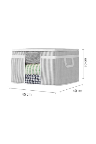 4'lü Maxi Pencereli Baza Altı Hurç - Çekyat Baza Tipi Yastık Kıyafet Saklama Hurcu 45 X 40 X 30 Cm Gri