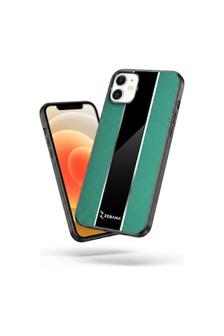 Apple İphone 12 Uyumlu Kılıf Premium Deri Kılıf Yeşil