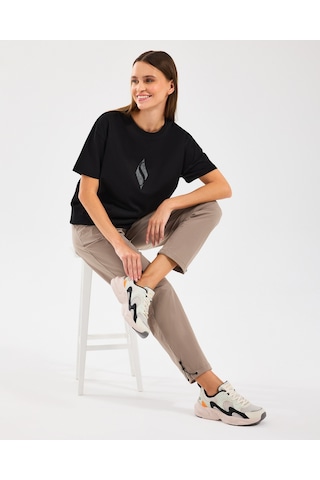 Skechers W Graphic Tee Loose Fit T-shirt Kadın Siyah Tshirt S2510311-001 Siyah