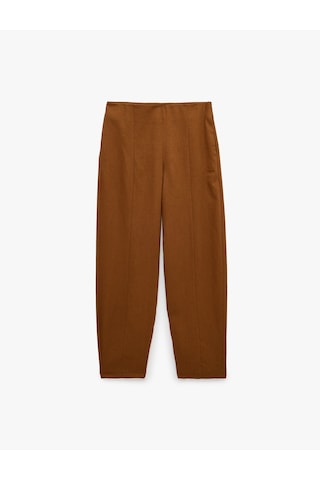 Koton Cepli Barrel Fit Keten Pantolon Kahverengi 6sak40377pw Kahve