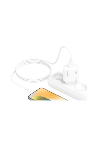 Apricot Apc-u422t 22w Type-c Kablolu Beyaz Hızlı Ev Şarj Adaptörü Set Şarj Cihazı