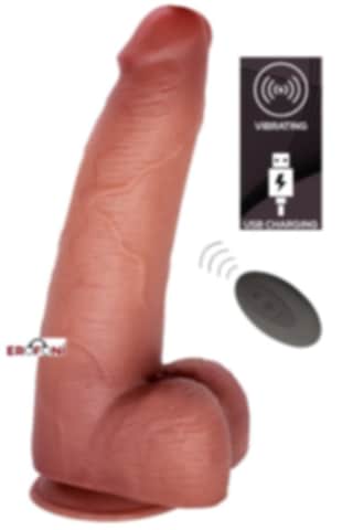 Erofoni Uzaktan Kumandalı Çift Katmanlı Titreşimli 25 CM Usb Şarjlı Premium Dildo Realistik Vibratör Penis