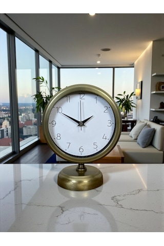 Vintage 25 X 20 Cm Sade Metal Masa Saati Çok Renkli